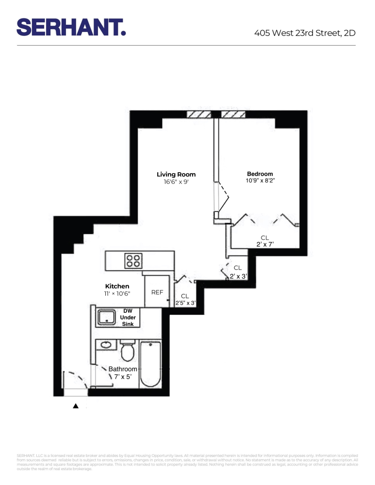 Floorplan for 405 West 23rd Street, 2D