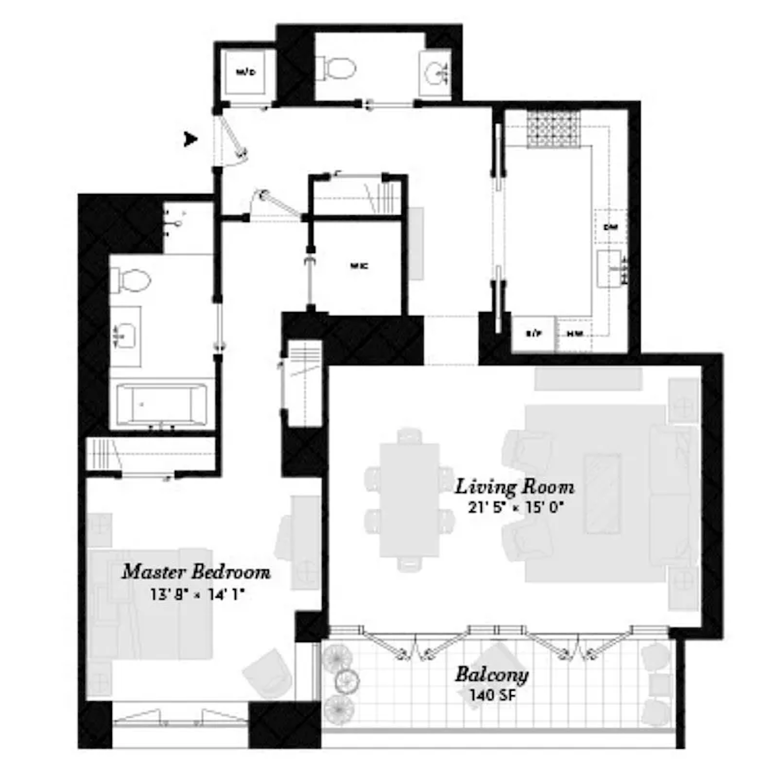 Floorplan for 160 West 12th Street, 23