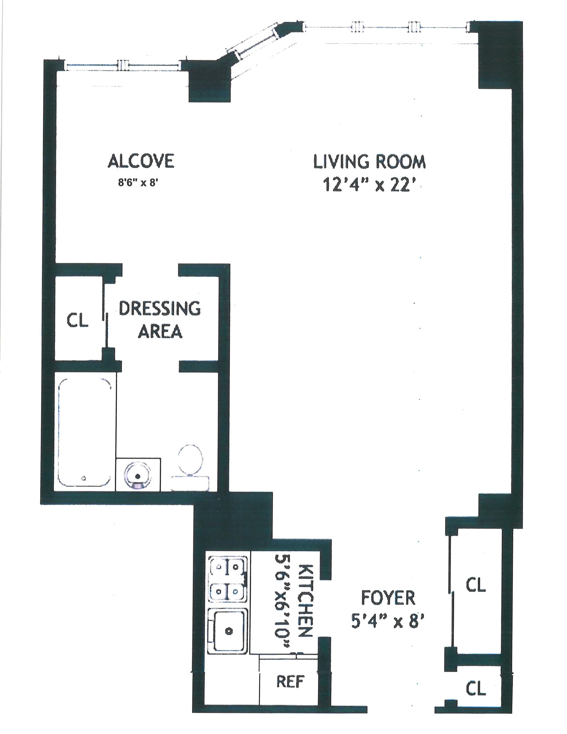 Floorplan for 80 Park Avenue, 10B