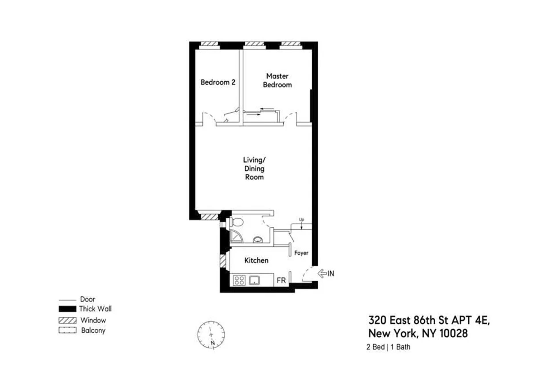 Floorplan for 320 East 86th Street, 4E