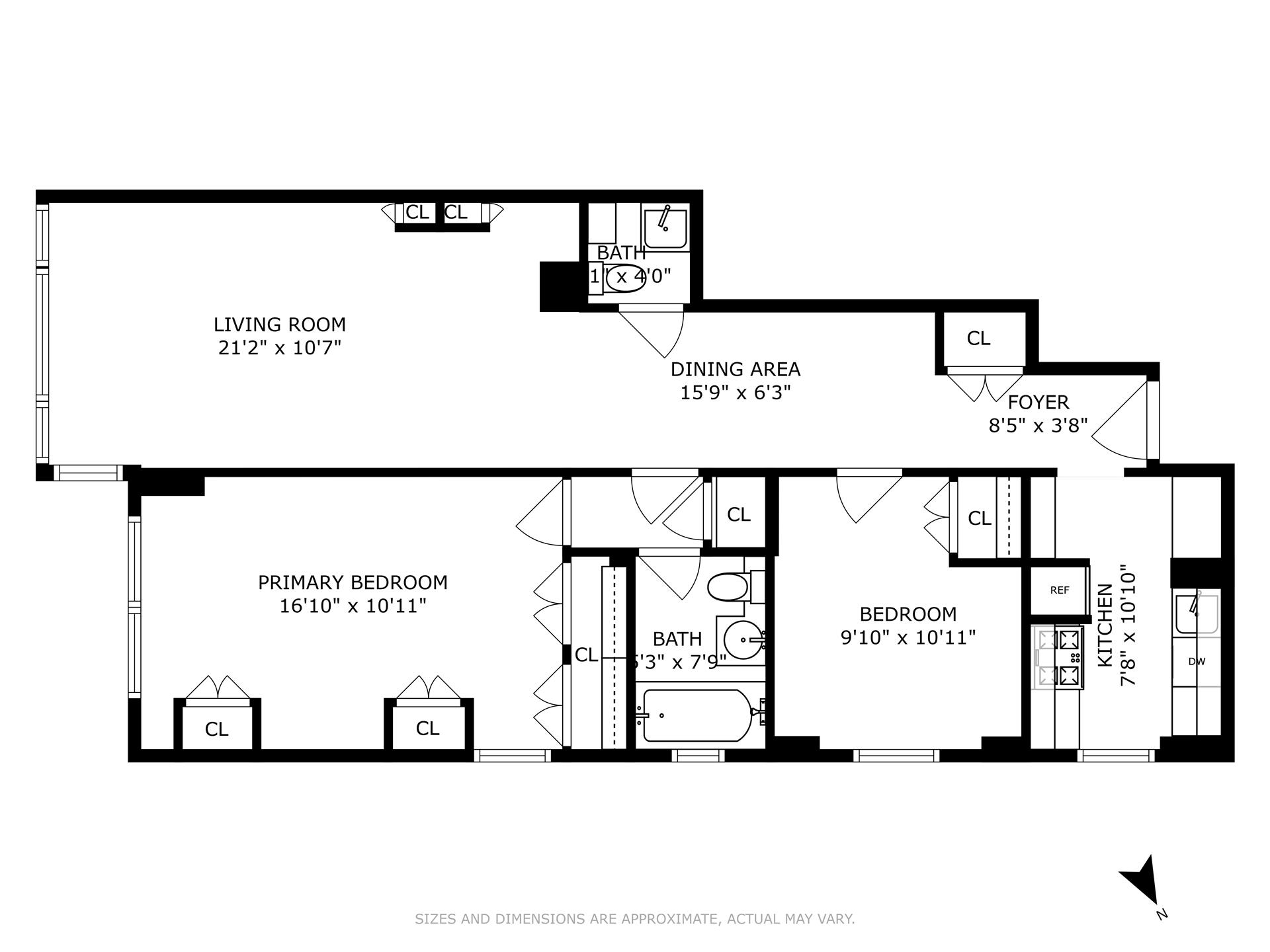 Floorplan for 159 West 53rd Street, 15H