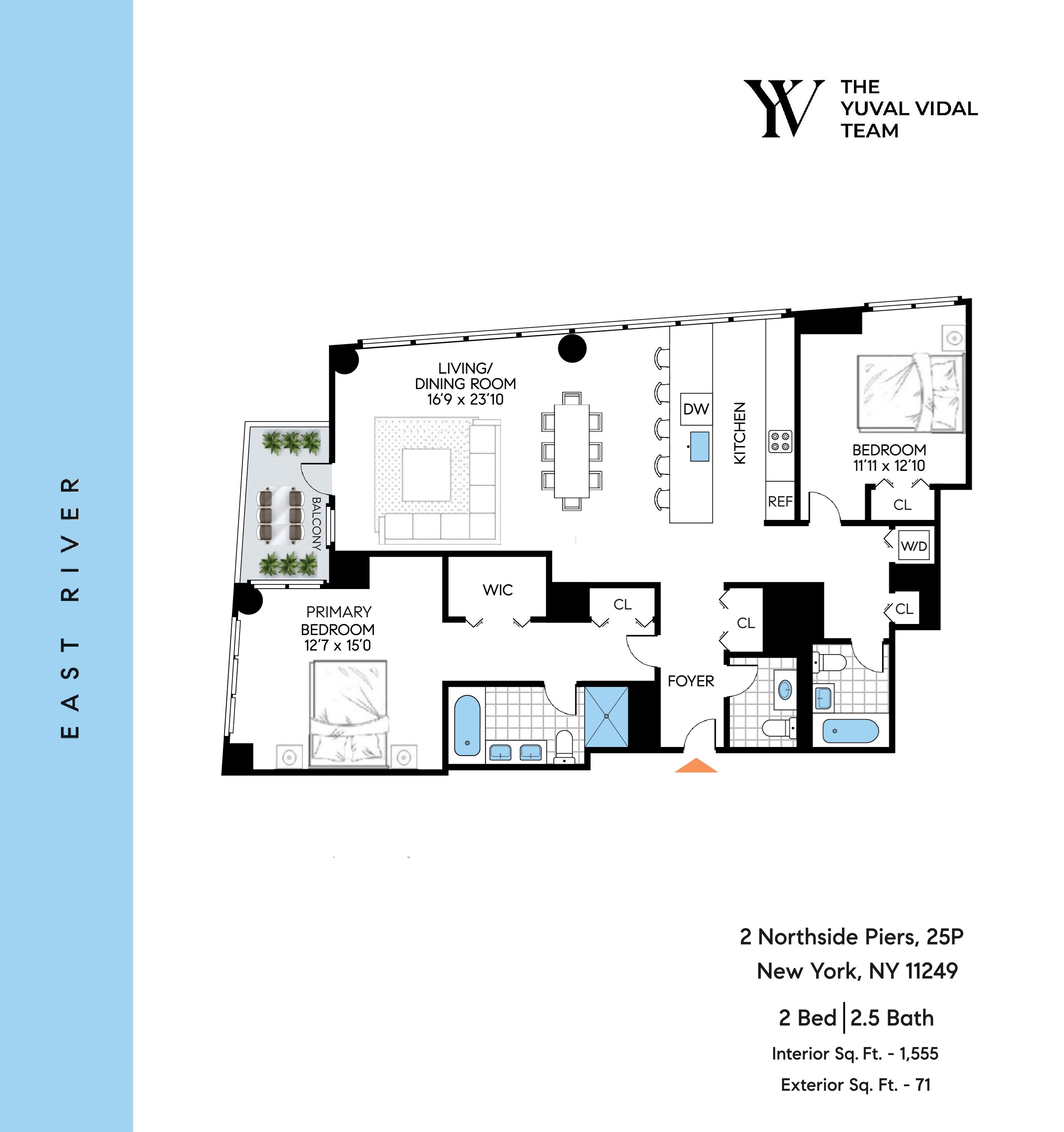 Floorplan for 2 Northside Piers, 25P