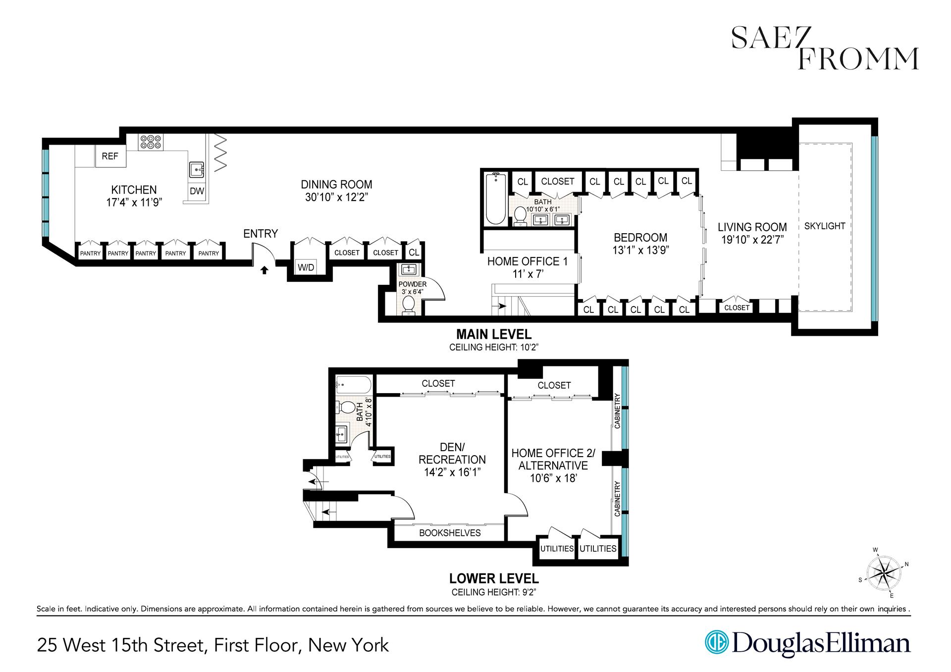 Floorplan for 25 West 15th Street, M1