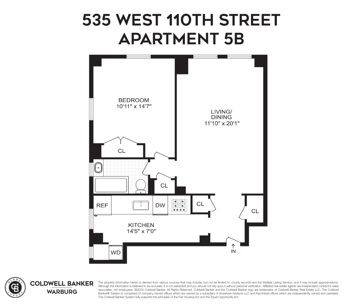 Floorplan for 535 West 110th Street, 5B