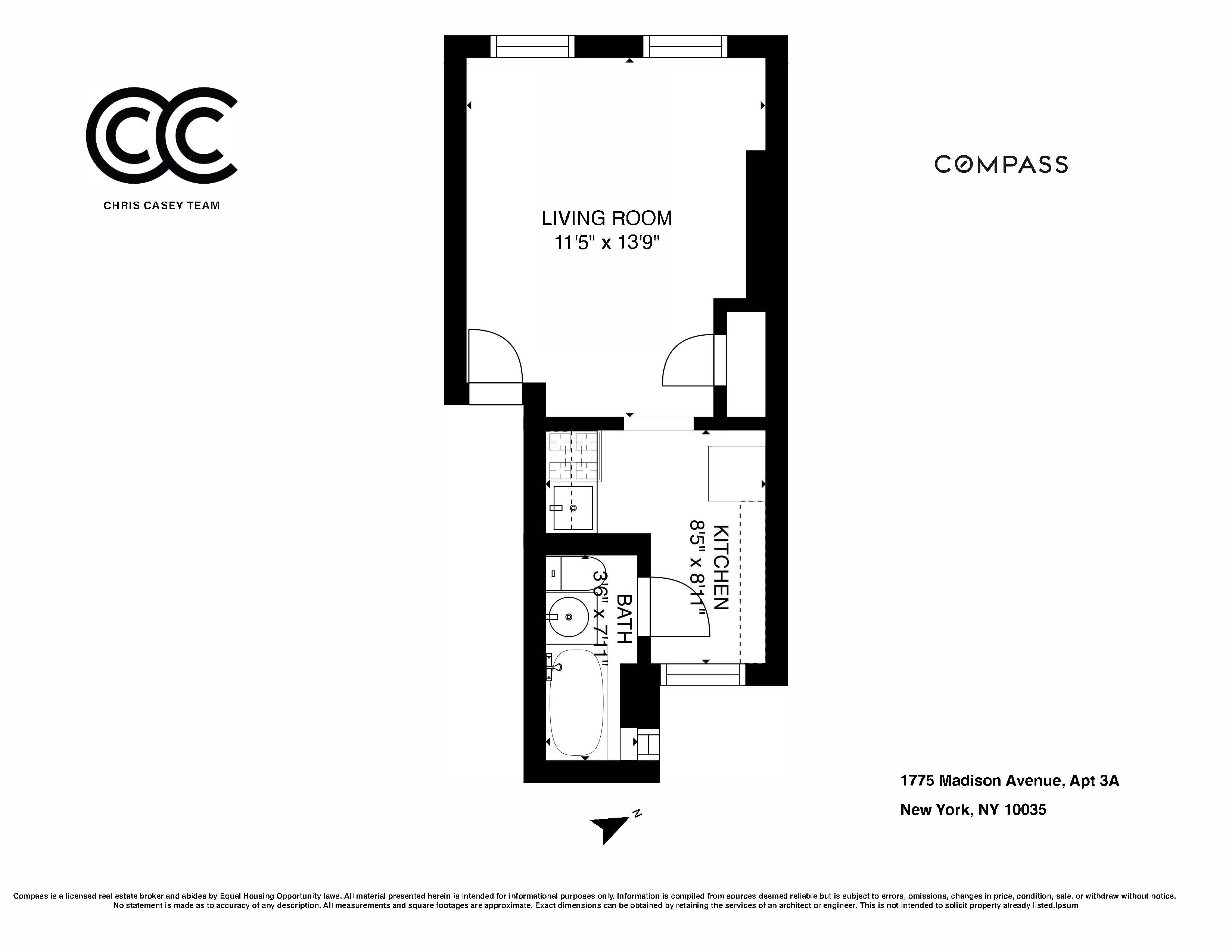 Floorplan for 1775 Madison Avenue, 3A