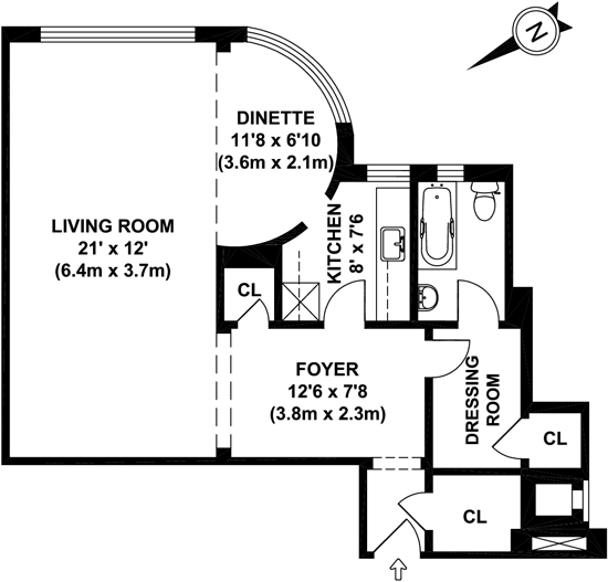 Floorplan for 140 Riverside Drive, 17E