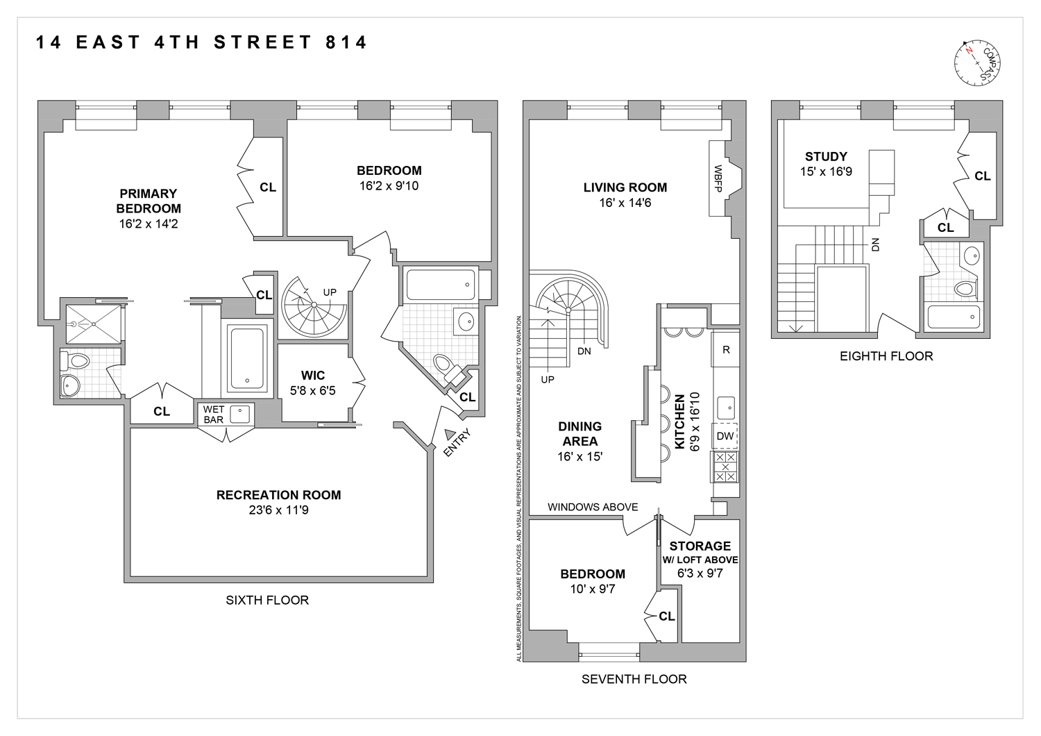 Floorplan for 14 East 4th Street, 814