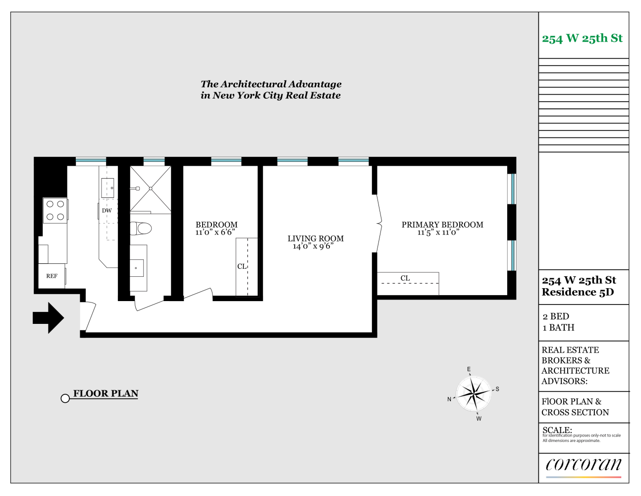 Floorplan for 254 West 25th Street, 5D