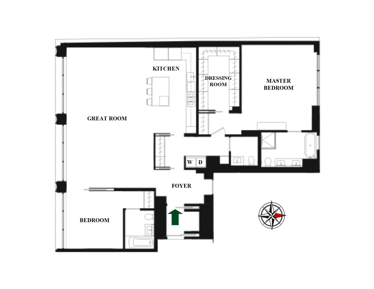 Floorplan for 10 Bond Street, 6W