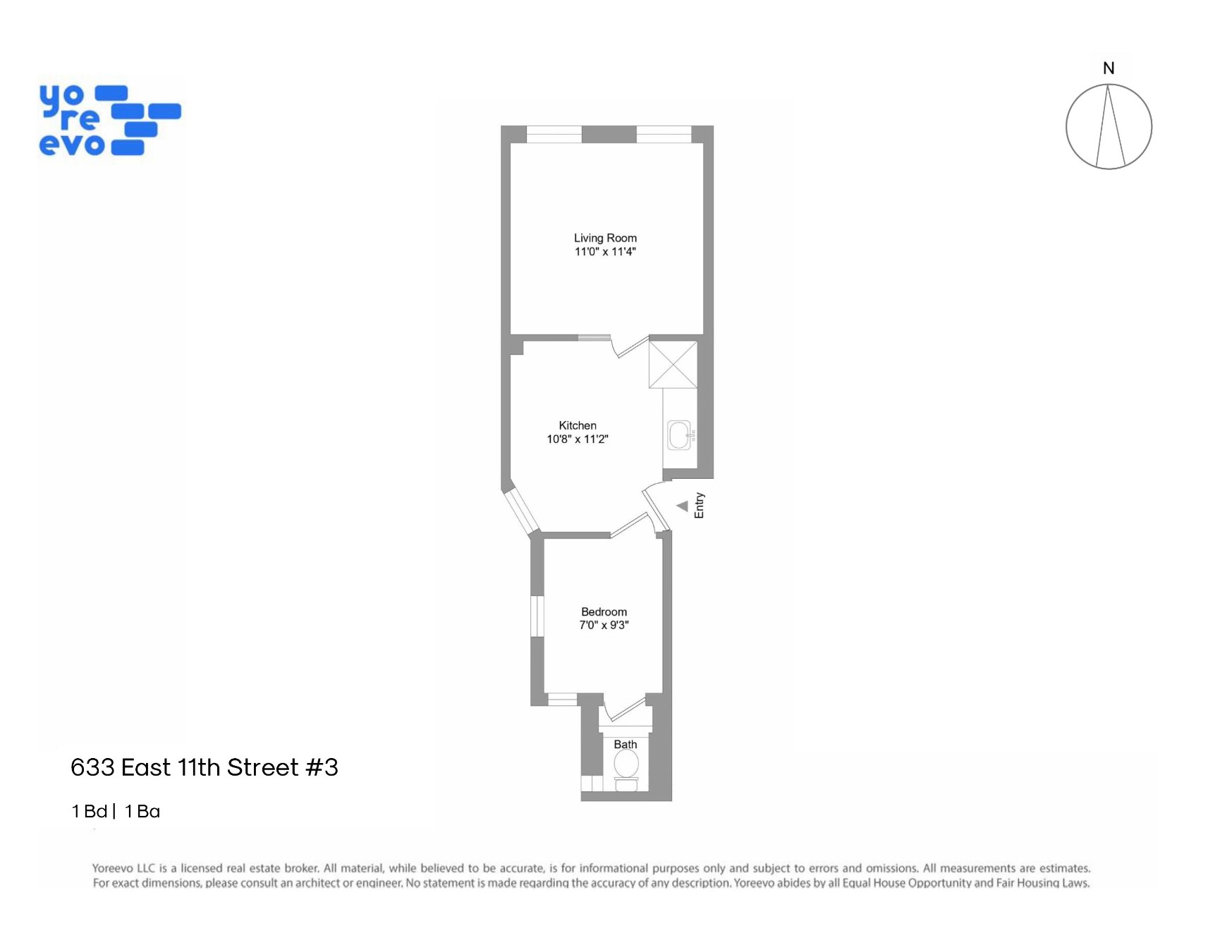 Floorplan for 633 East 11th Street, 3