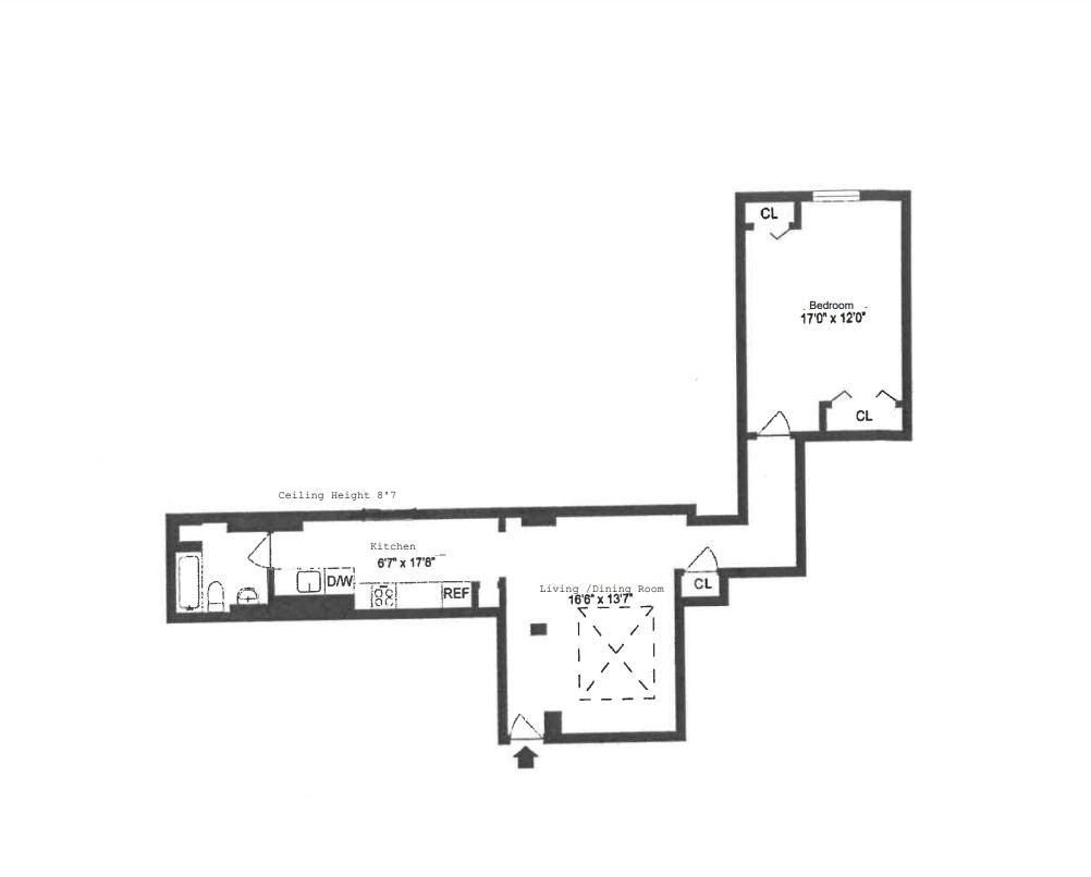 Floorplan for 315 West 23rd Street, MF