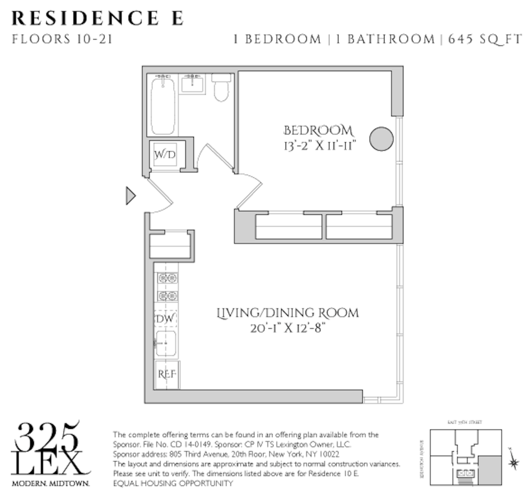 Floorplan for 325 Lexington Avenue, 19E