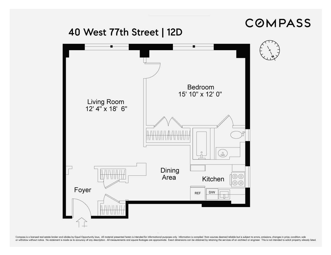 Floorplan for 40 West 77th Street, 12D