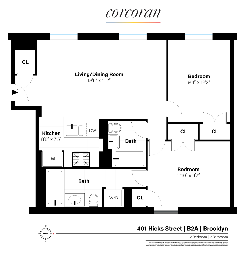 Floorplan for 401 Hicks Street, B2A