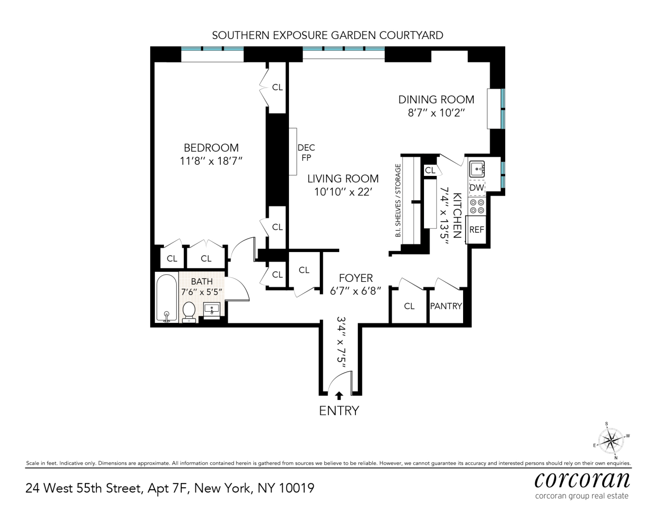 Floorplan for 24 West 55th Street, 7F