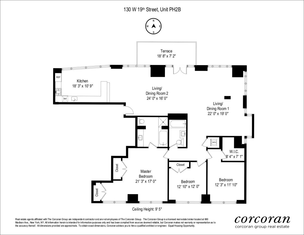 Floorplan for 130 West 19th Street, PH2B