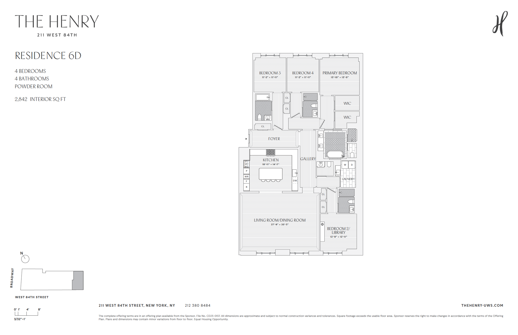 Floorplan for 211 West 84th Street, 6D