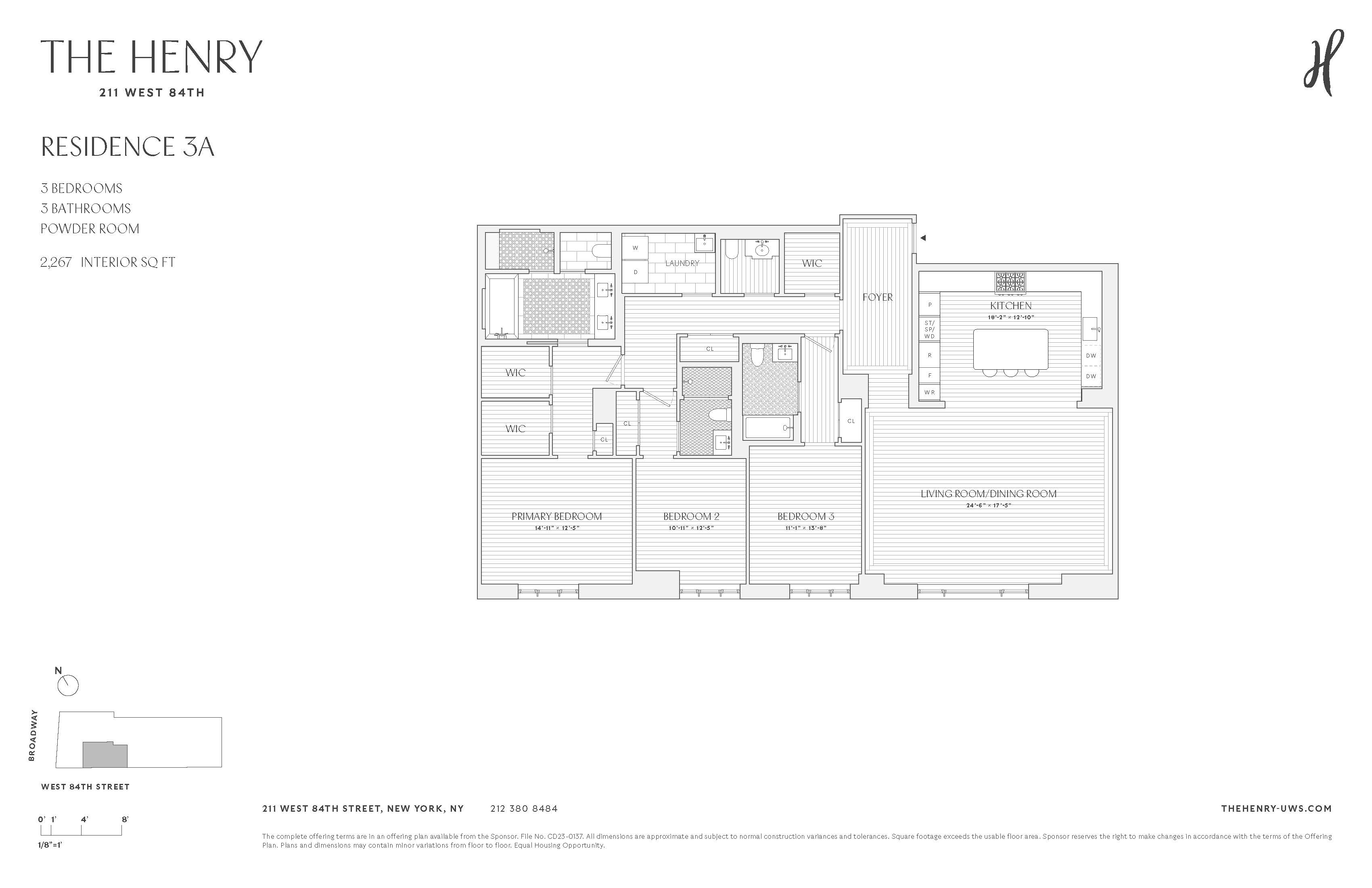 Floorplan for 211 West 84th Street, 3A