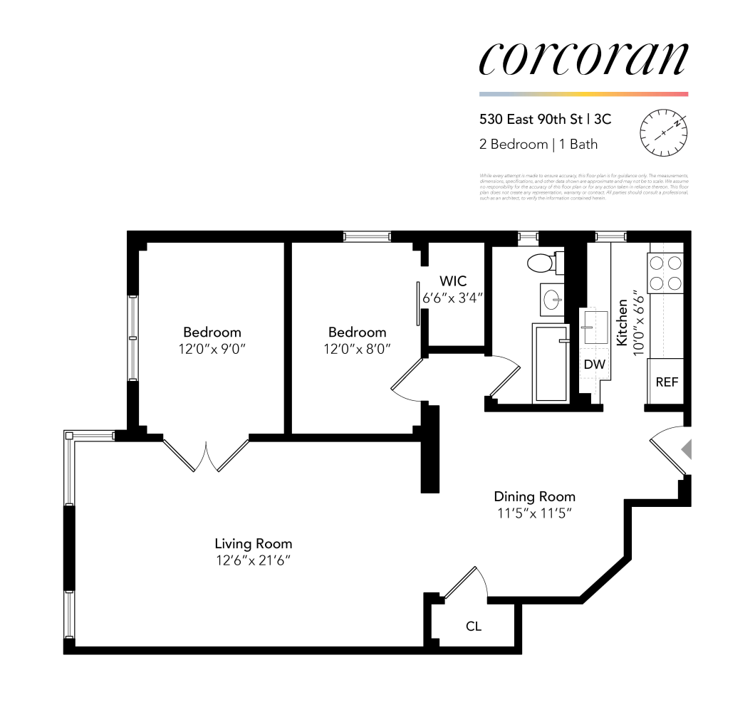 Floorplan for 530 East 90th Street, 3C