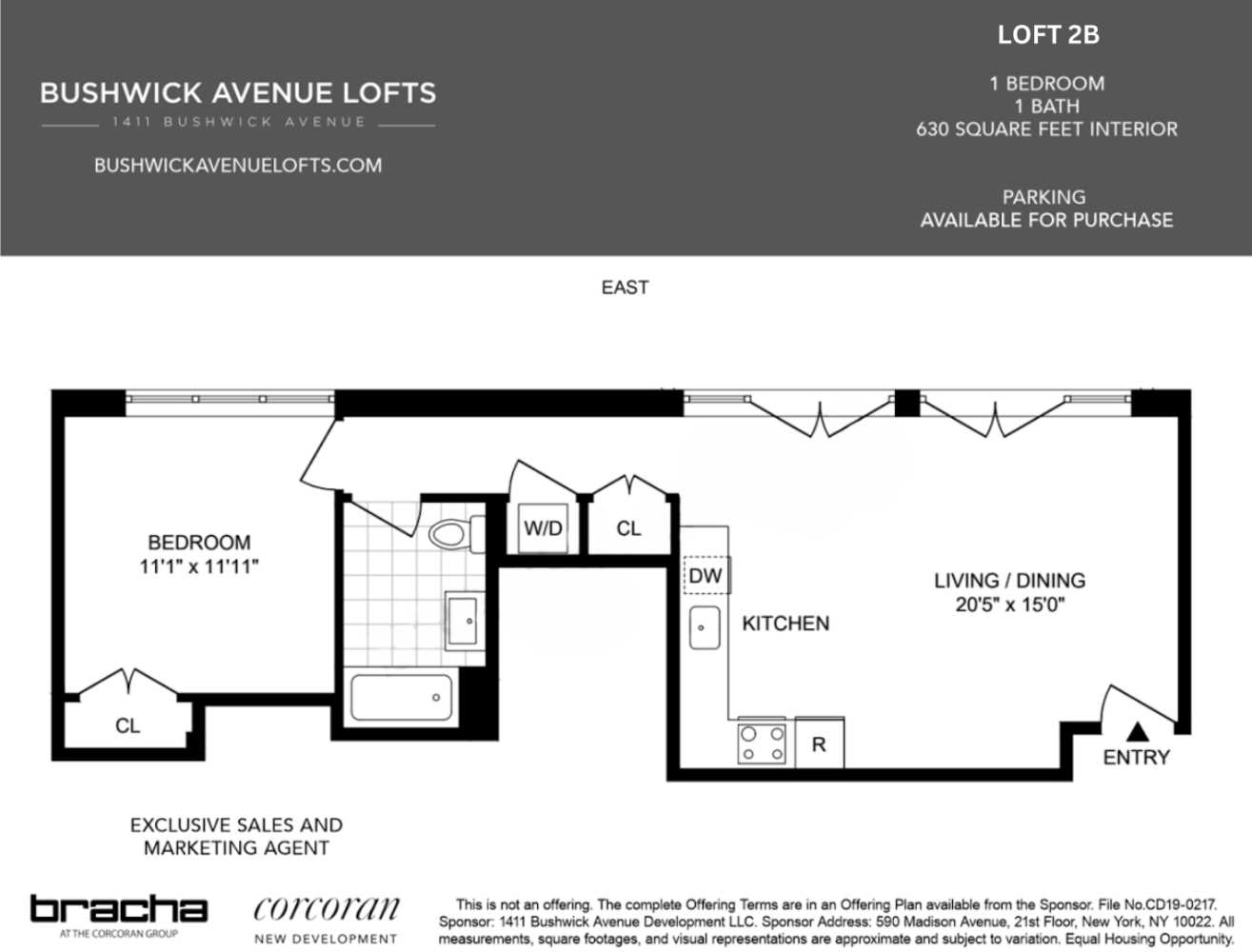 Floorplan for 1411 Bushwick Avenue, 2B