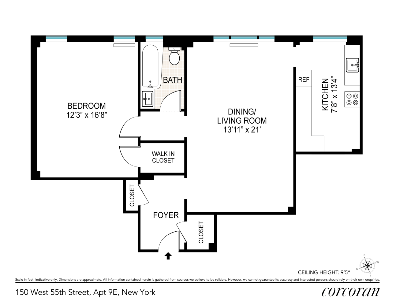 Floorplan for 150 West 55th Street, 9E