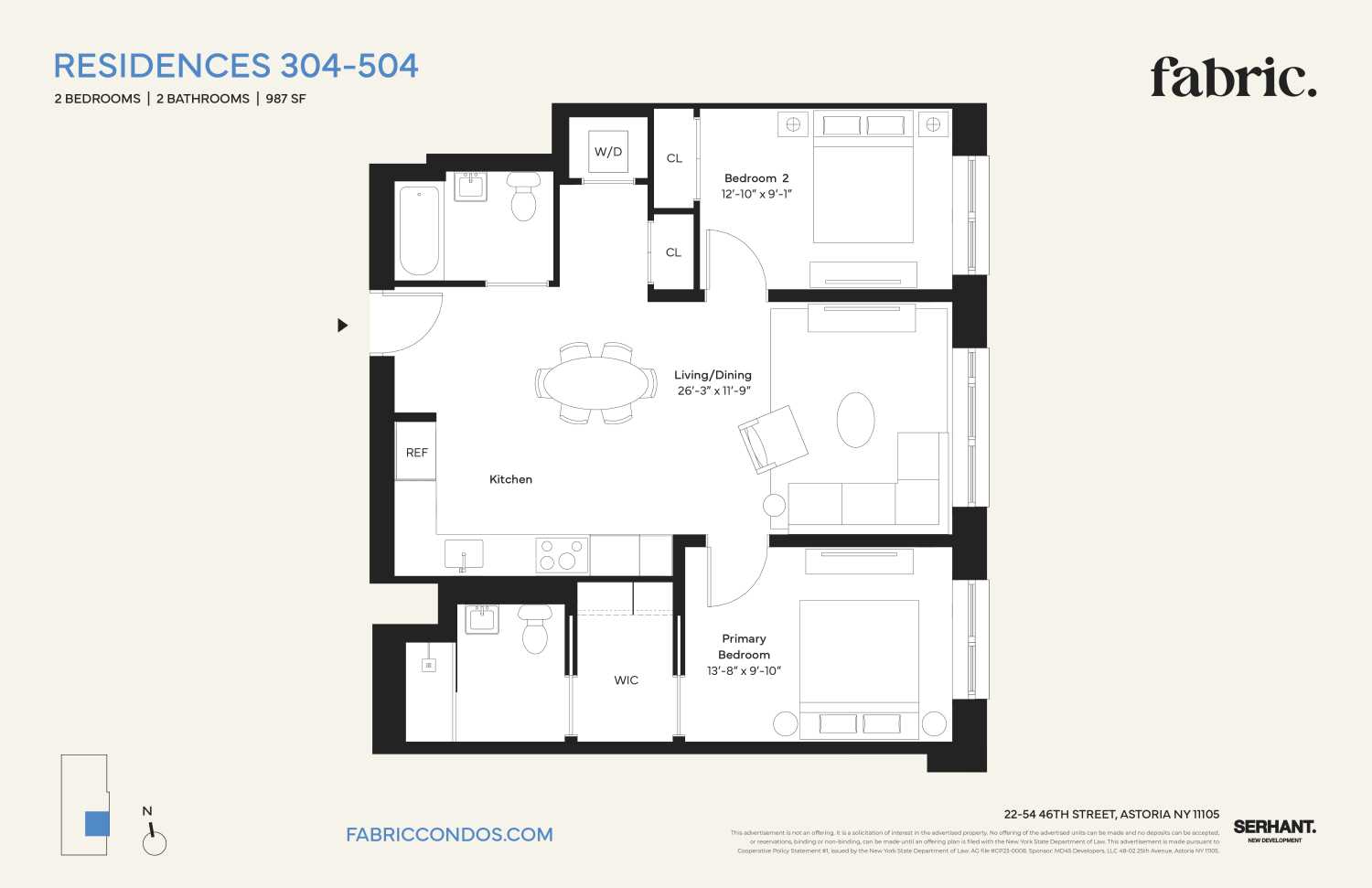 Floorplan for 22-54 46th St, 504