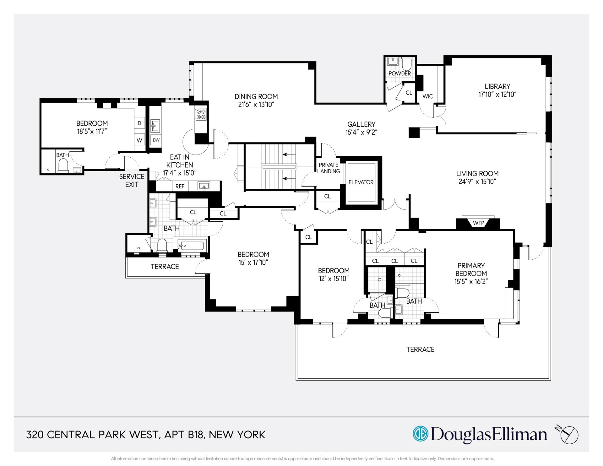 Floorplan for 320 Central Park, B18FL