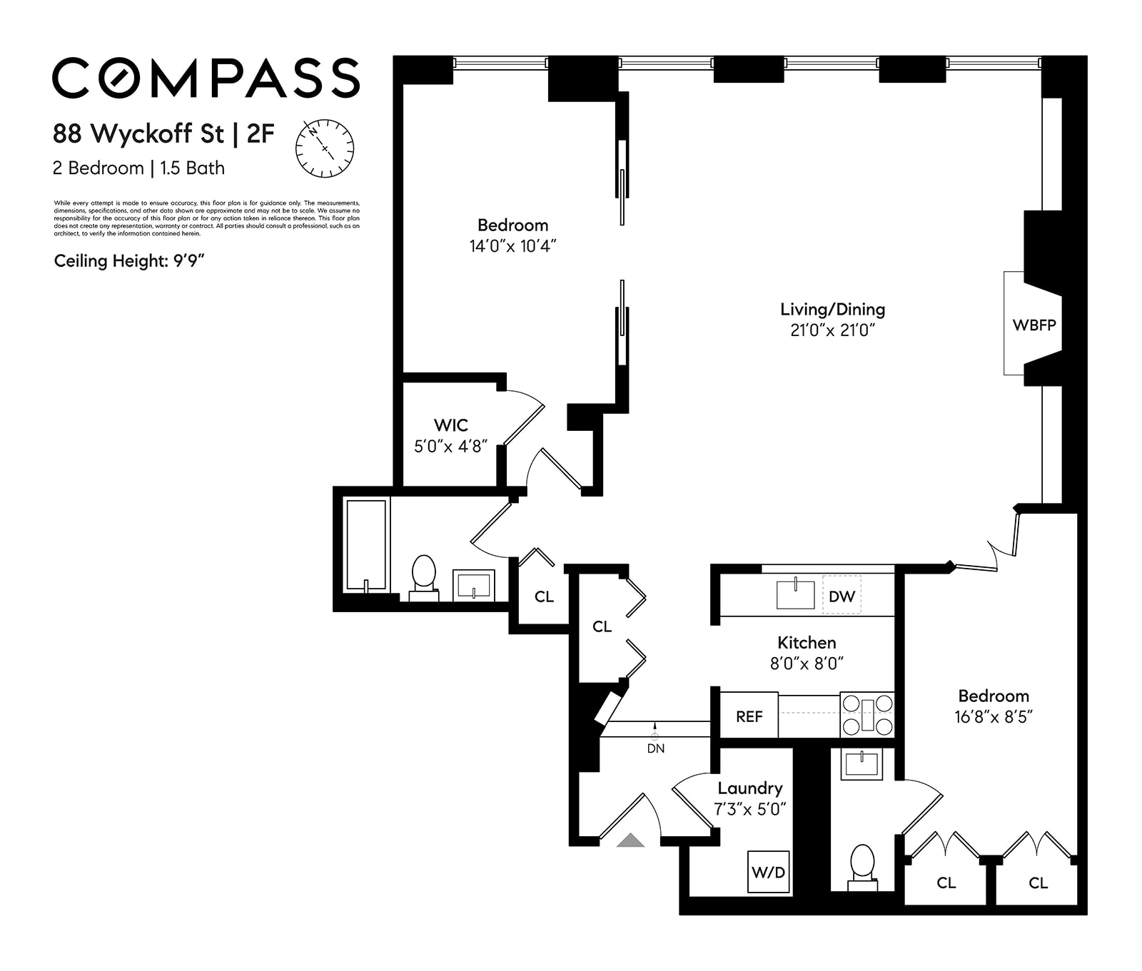 Floorplan for 88 Wyckoff Street, 2F