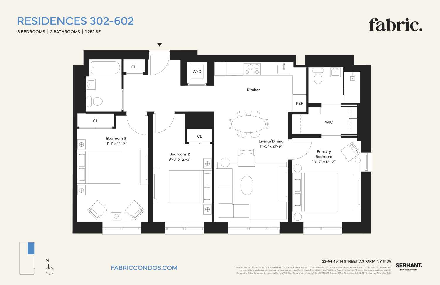 Floorplan for 22-54 46th St, 302