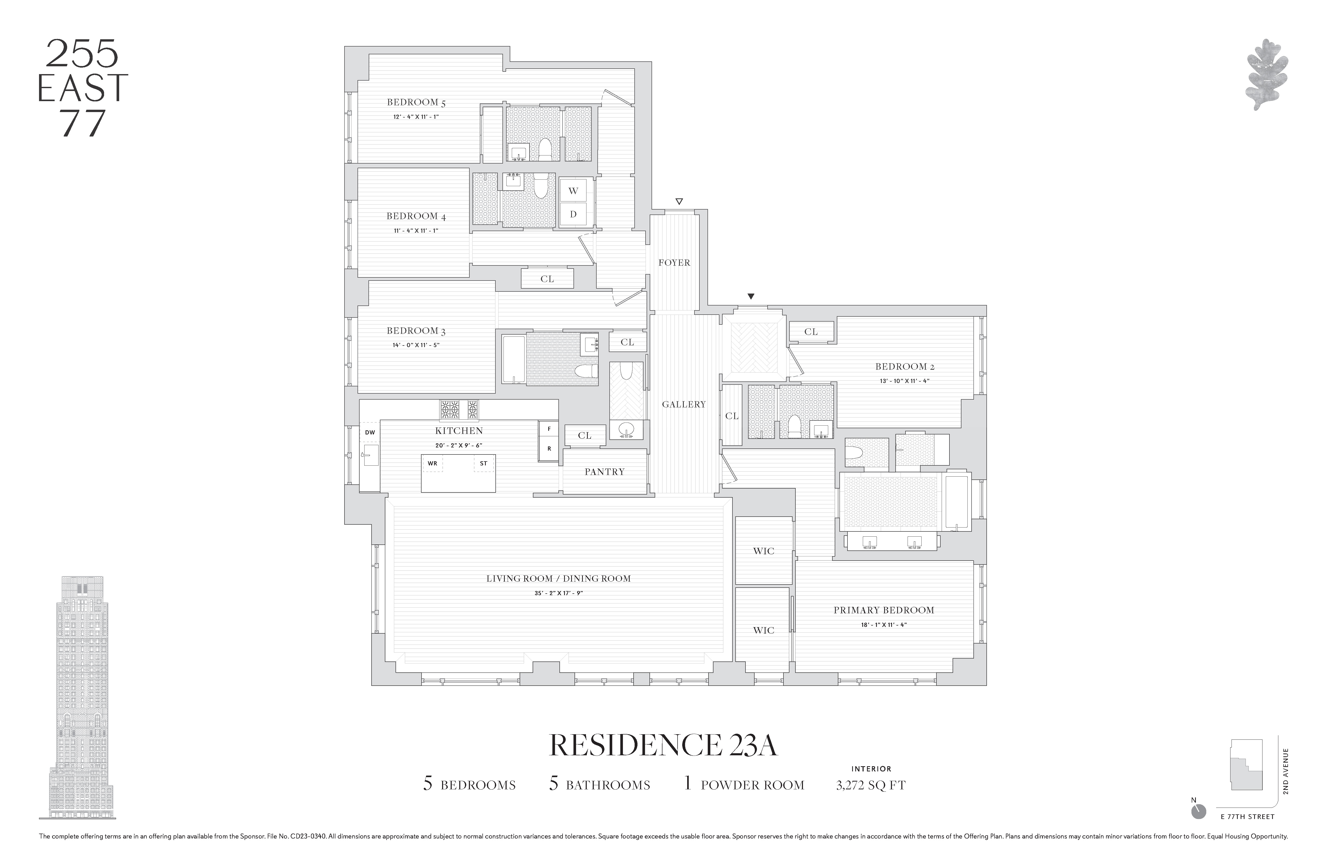 Floorplan for 255 East 77th Street, 23A