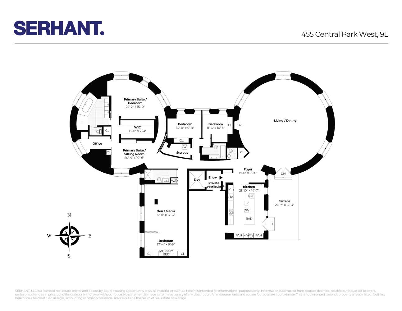 Floorplan for 455 Central Park, 9L