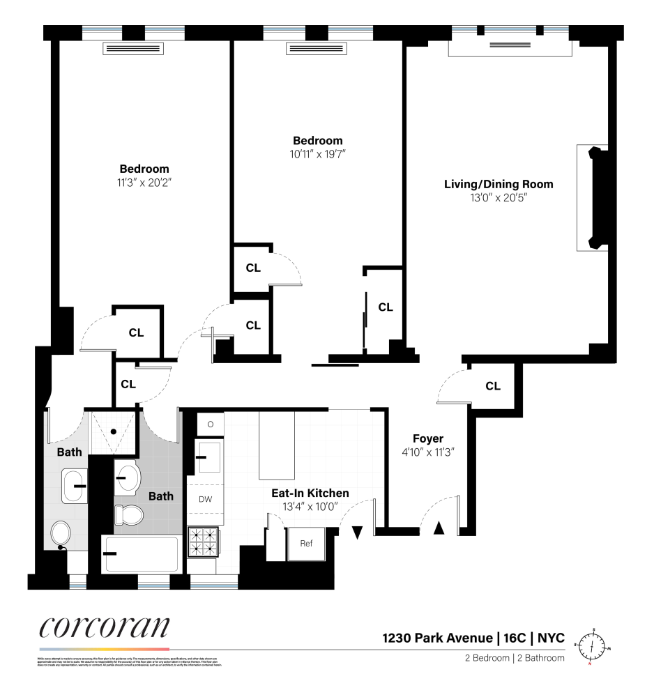 Floorplan for 1230 Park Avenue, 16C