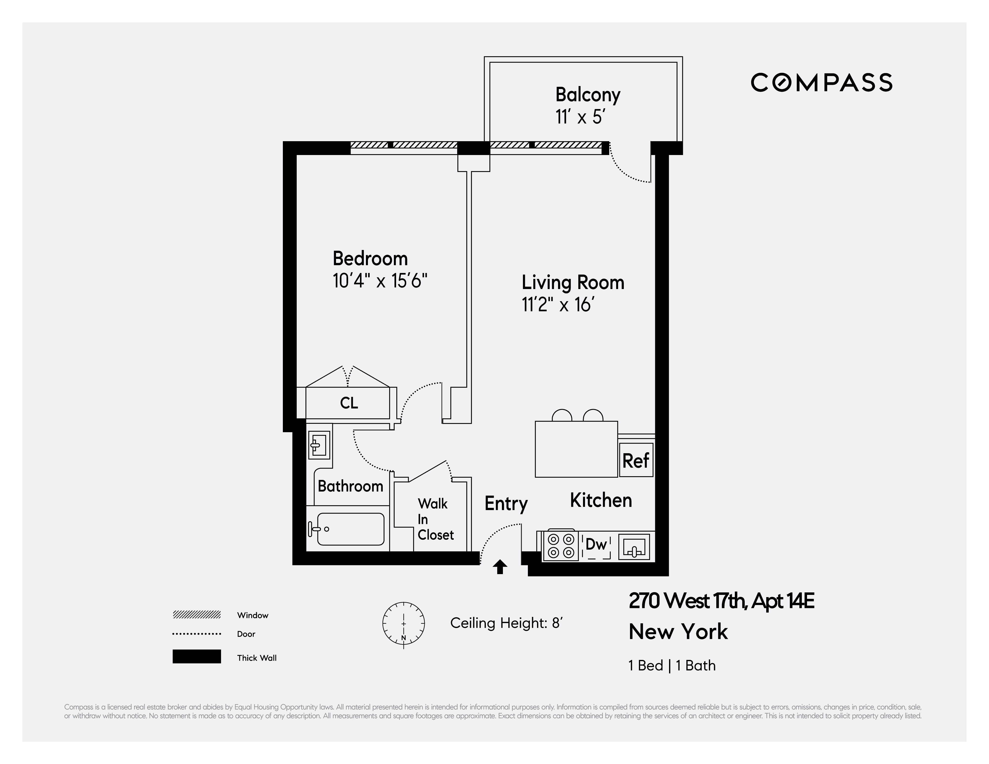 Floorplan for 270 West 17th Street, 14E