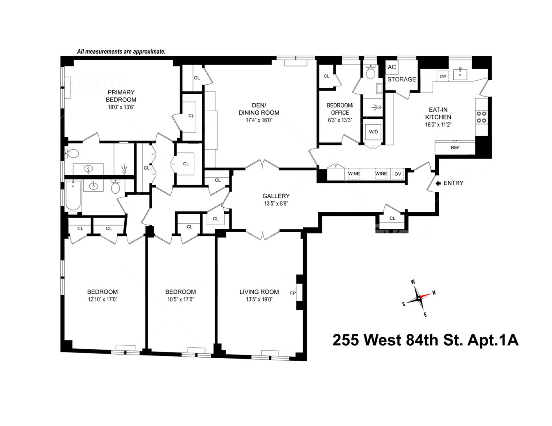 Floorplan for 255 West 84th Street, 1A