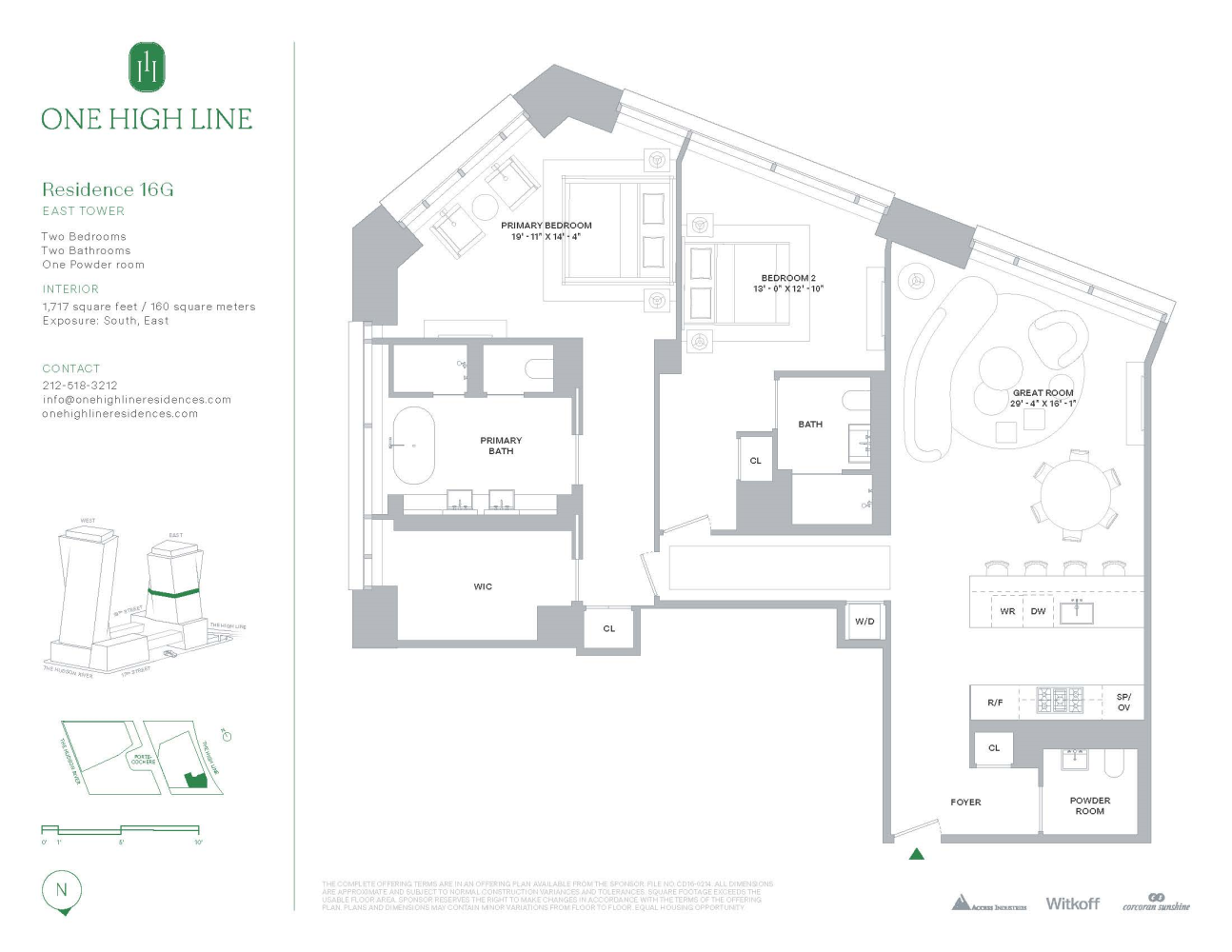 Floorplan for 500 West 18th Street East 16G