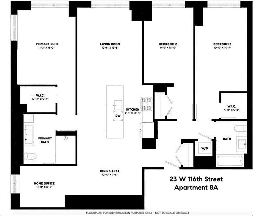 Floorplan for 23 West 116th Street, 8A