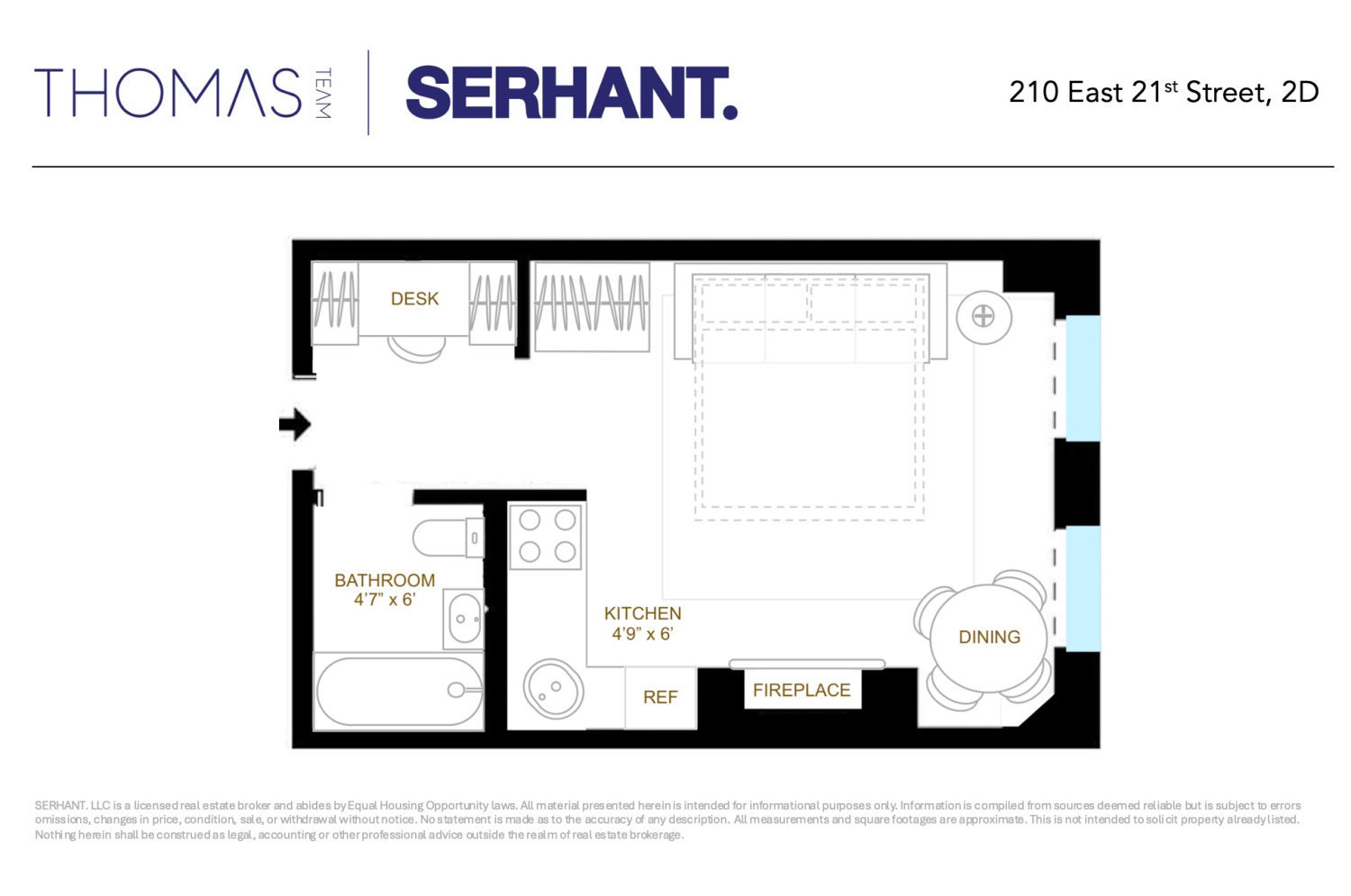 Floorplan for 210 East 21st Street, 2D