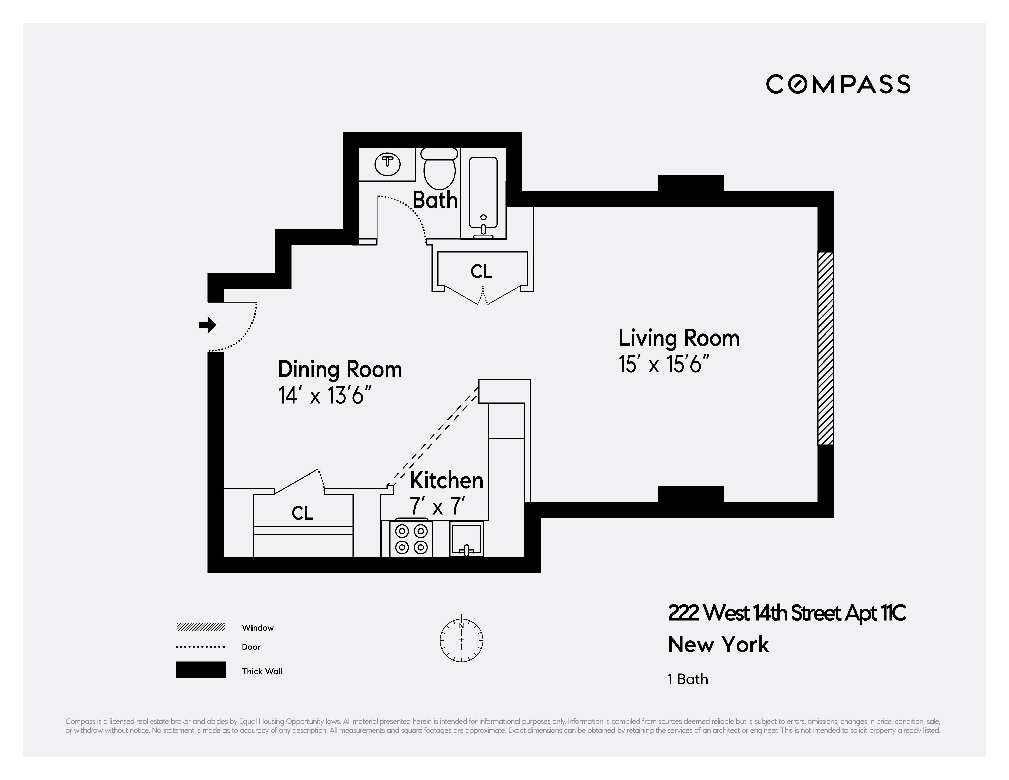 Floorplan for 222 West 14th Street, 11C