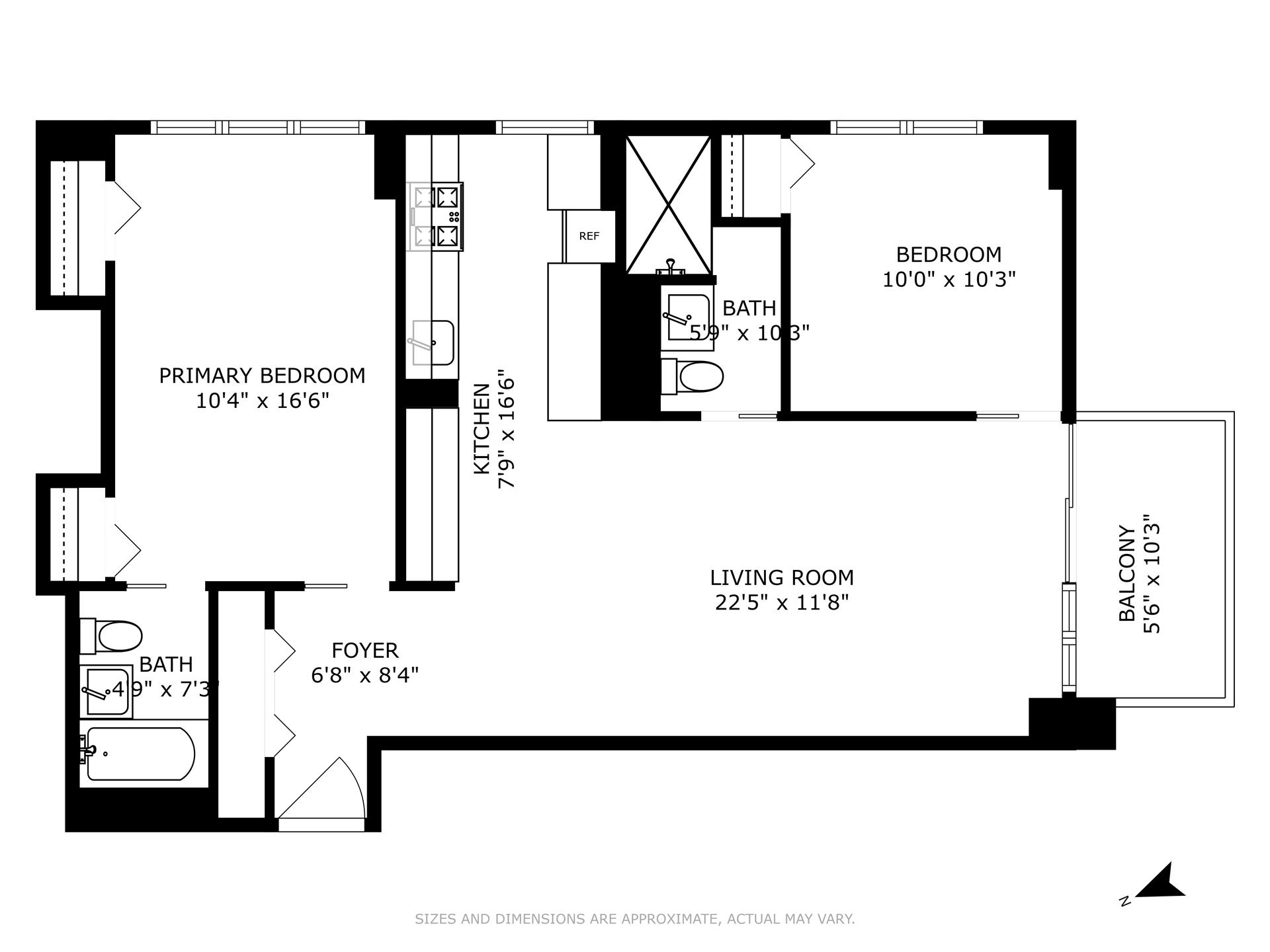 Floorplan for 201 East 17th Street, 30B