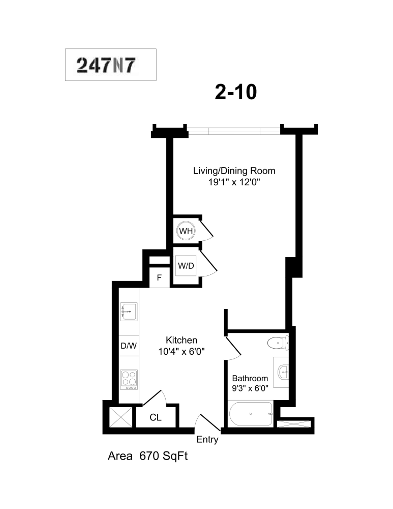 Floorplan for 247 North 7th Street 2 310