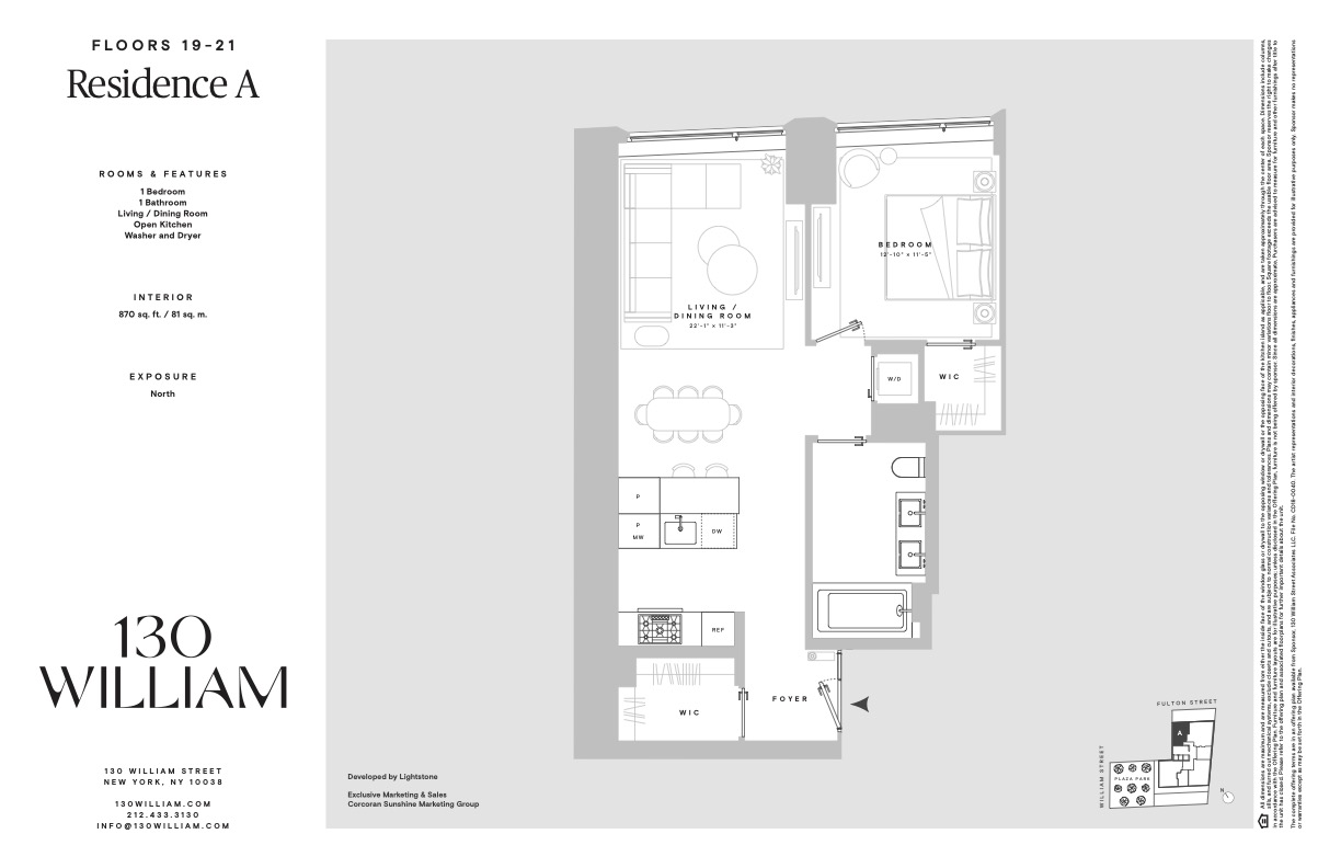 Floorplan for 130 William Street, 21A