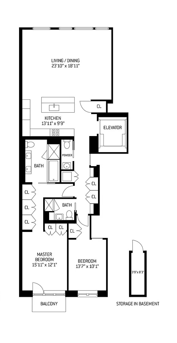 Floorplan for 51 Walker Street, 4B