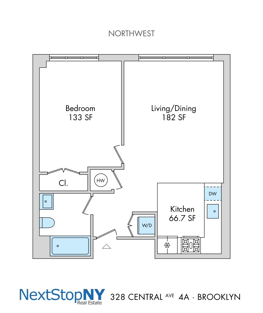 Floorplan for 328 Central Avenue, 4A