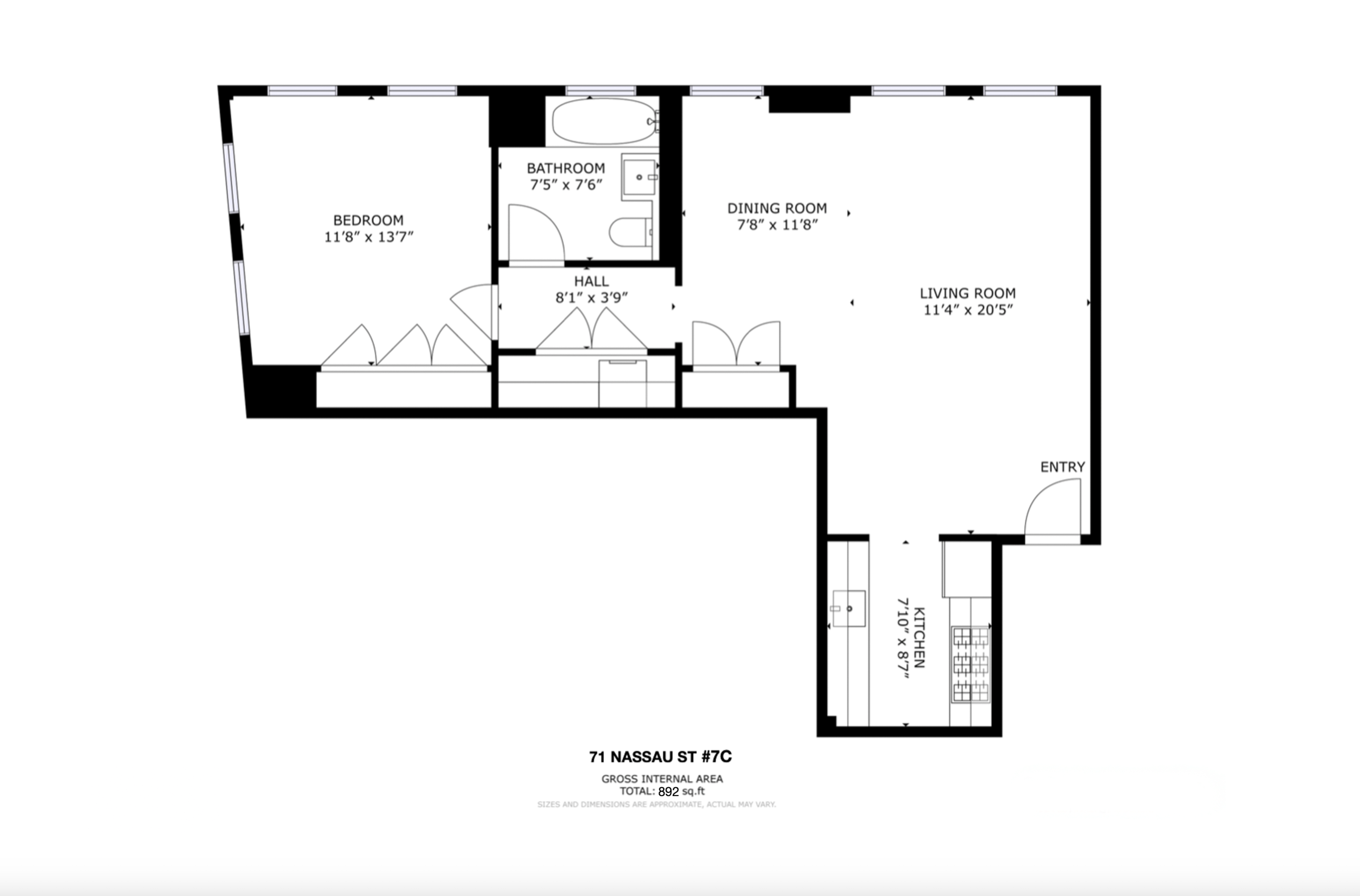 Floorplan for 71 Nassau Street, 7C