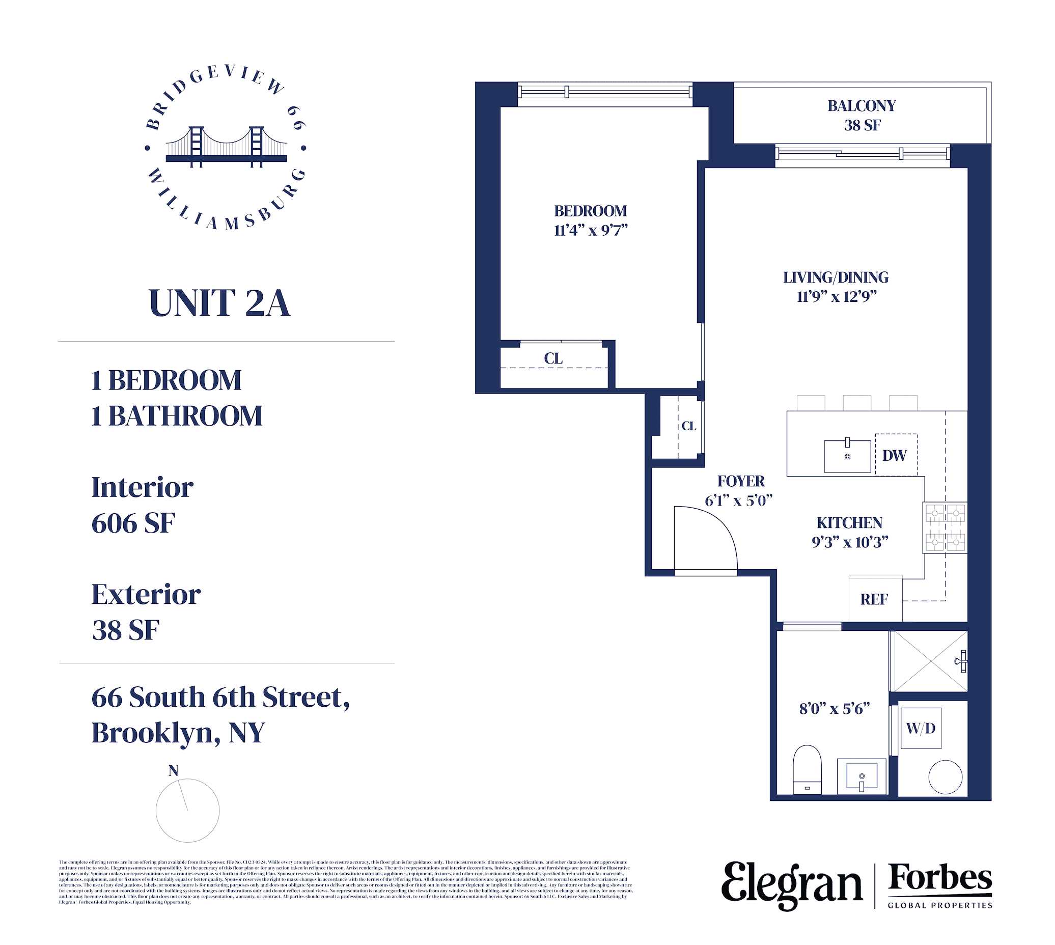 Floorplan for 66 South 6th Street, 2-A