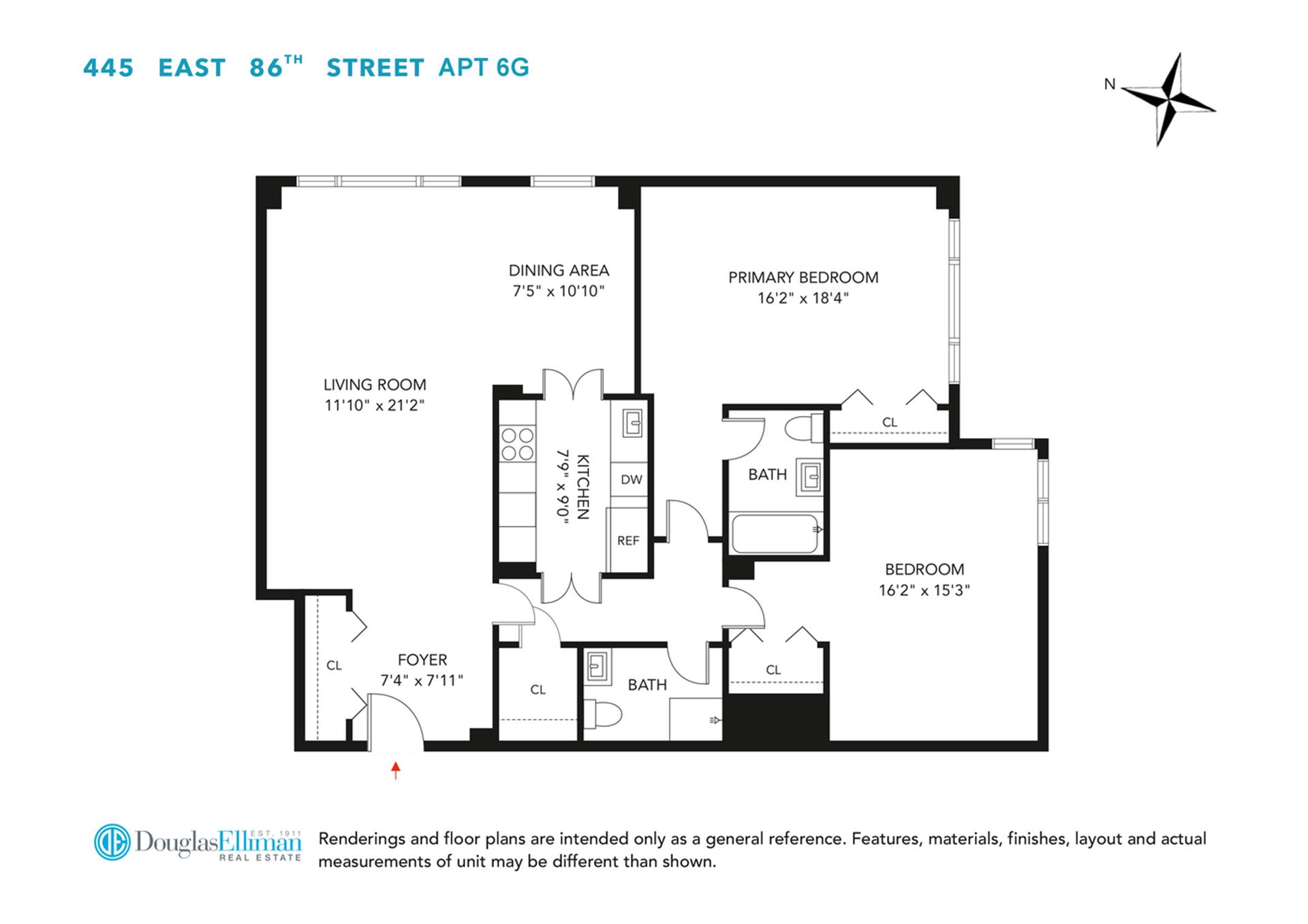 Floorplan for 445 East 86th Street, 6G