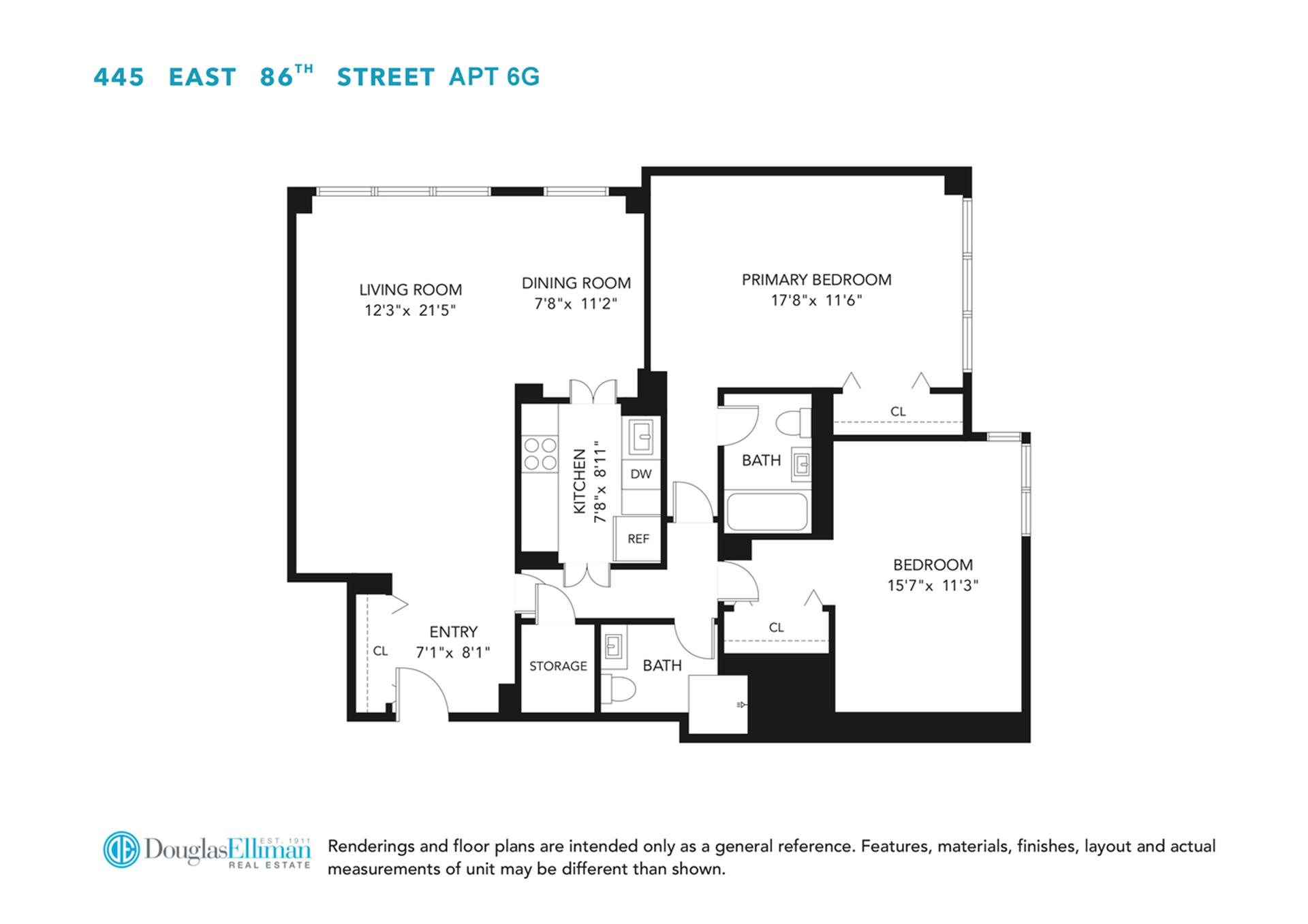 Floorplan for 445 East 86th Street, 6G