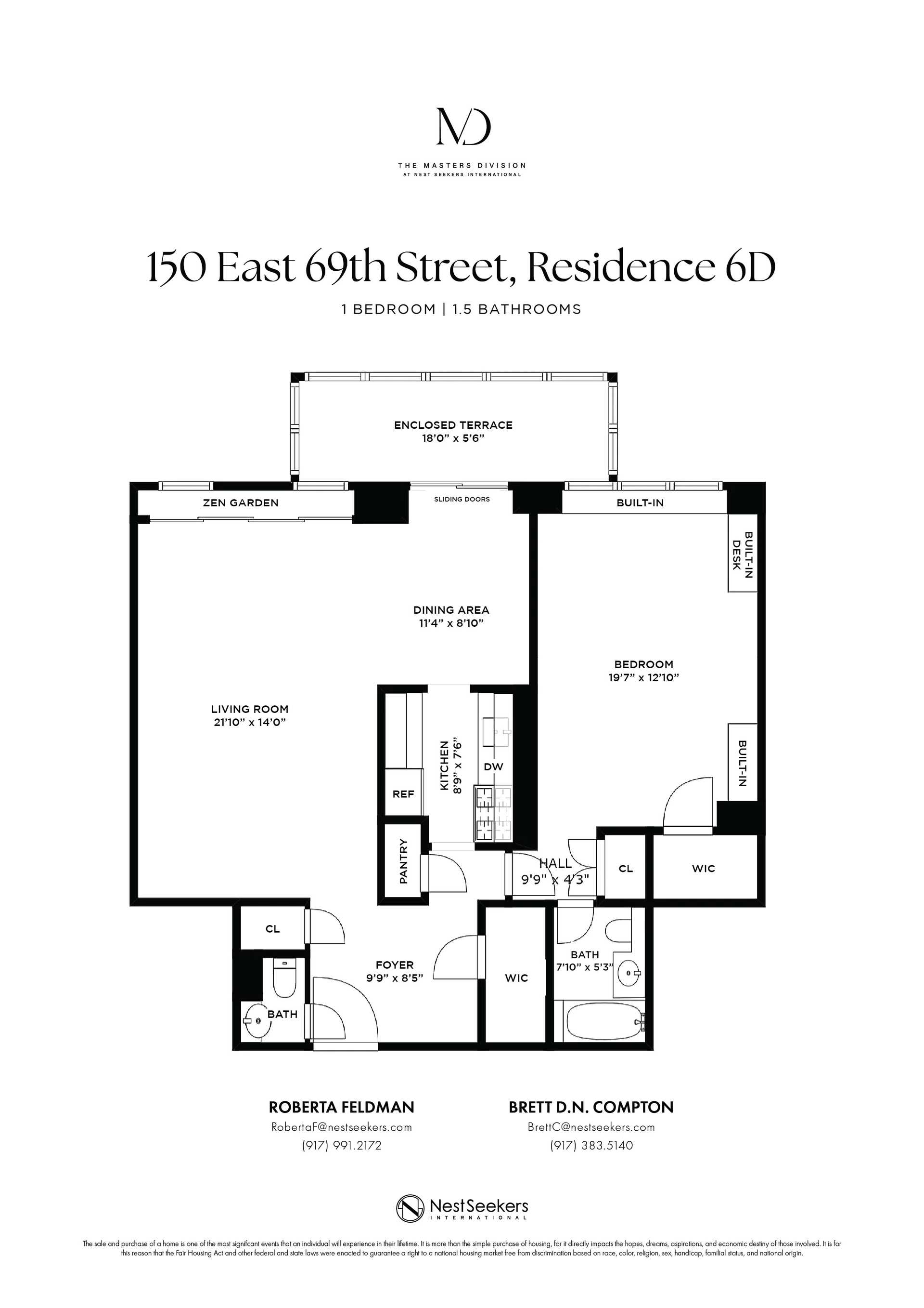 Floorplan for 150 East 69th Street, 6-D