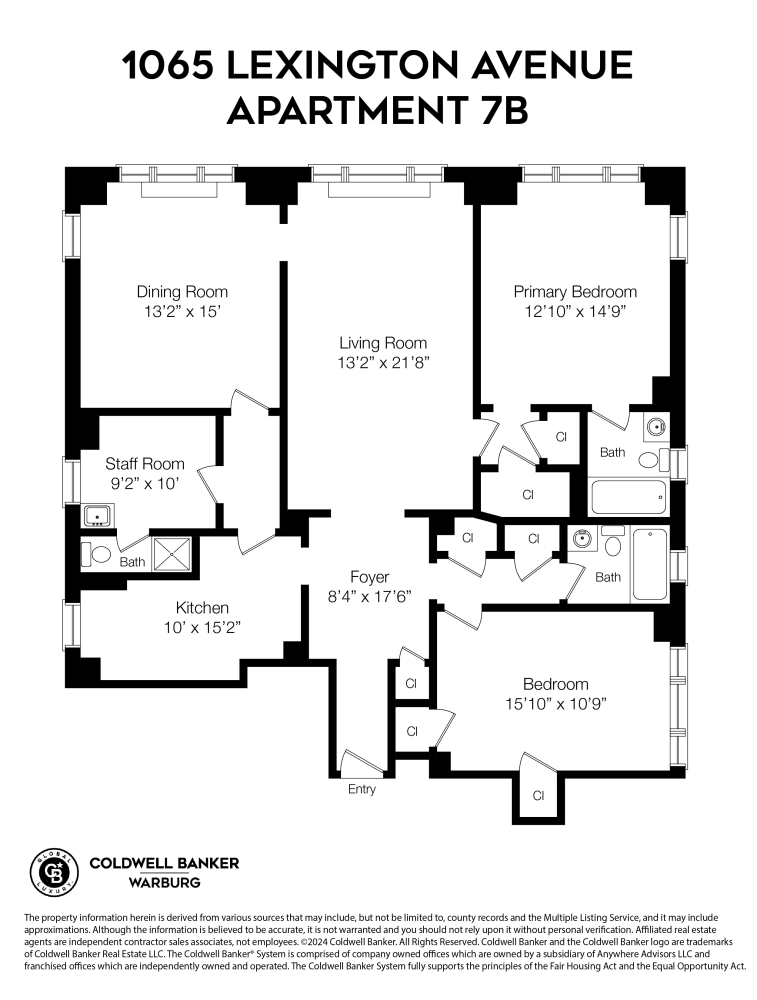 Floorplan for 1065 Lexington Avenue, 7B