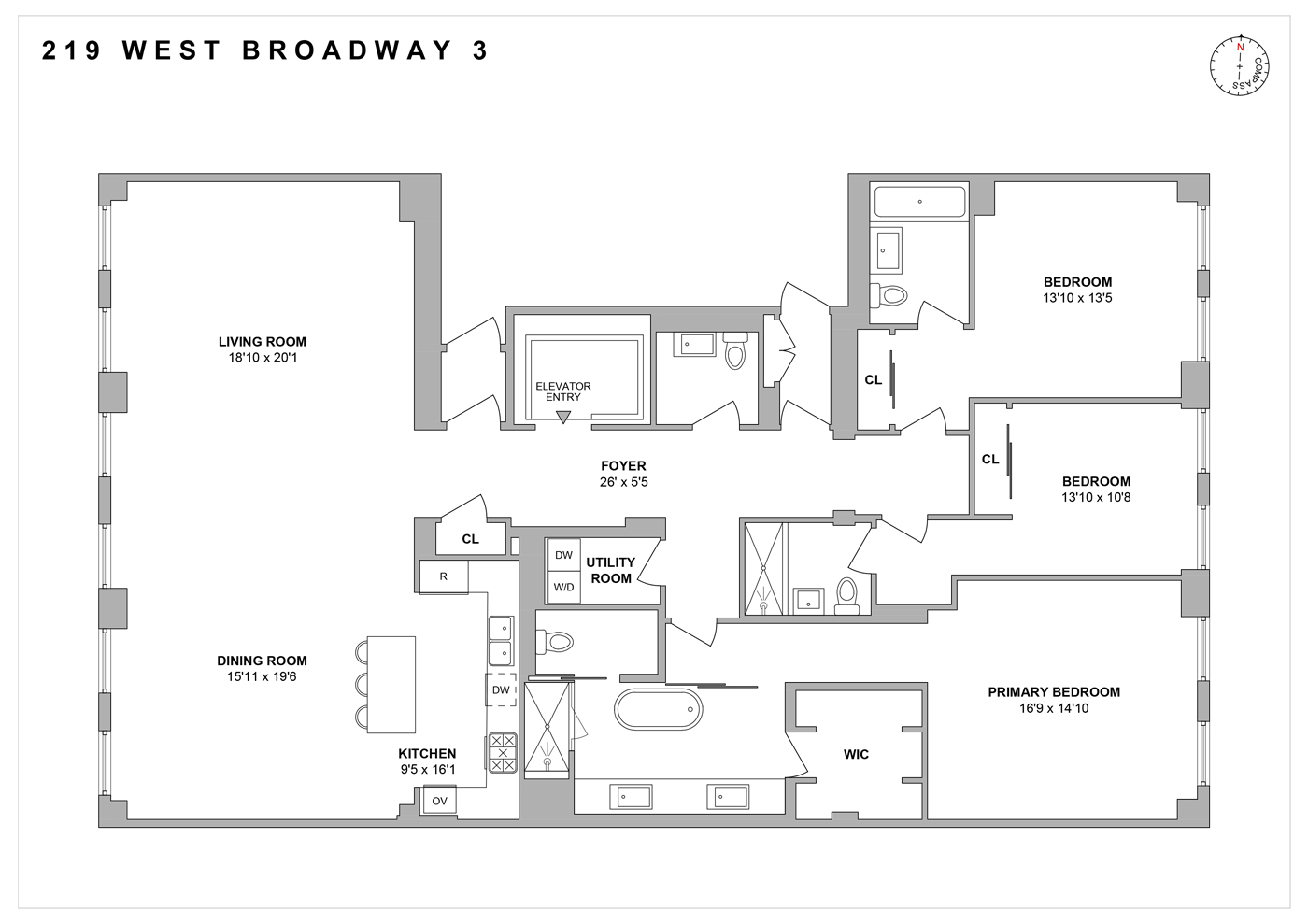 Floorplan for West Broadway, 3